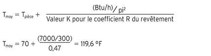 Calcul température moyenne du fluide